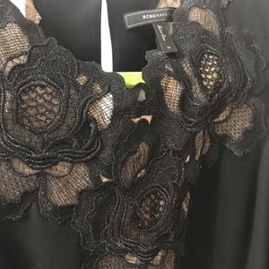 BCBG black short dress lace detail